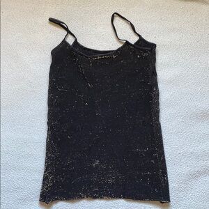 Shiny Black Glitter Women's Top